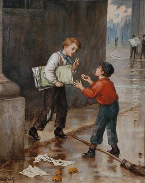 Luck In A Moment Oil Painting by Augustus Edwin Mulready