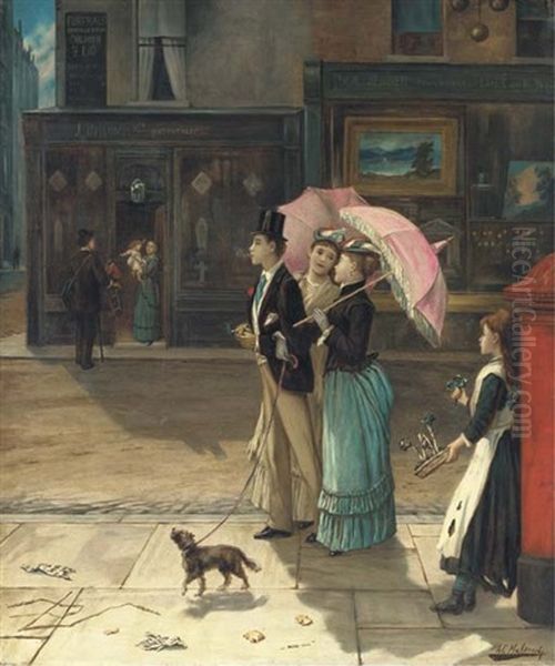 Our Good-natured Cousin Oil Painting by Augustus Edwin Mulready