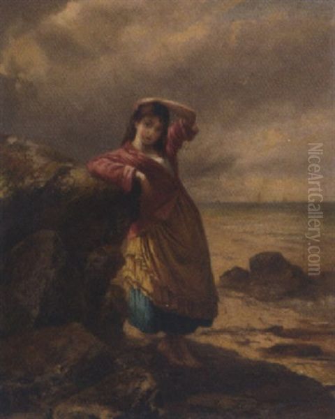 The Fisherman's Daughter Oil Painting by Augustus Edwin Mulready