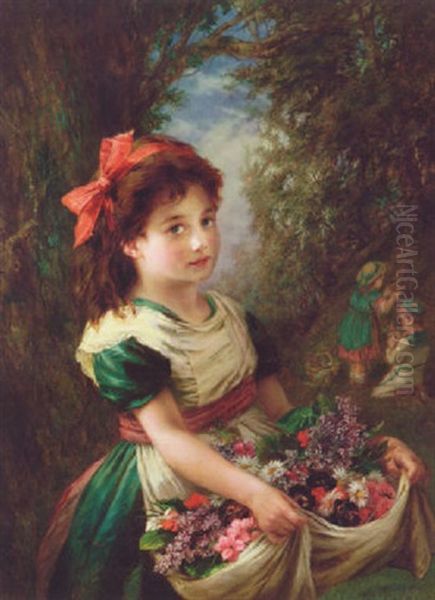 In Spring Time Oil Painting by Augustus Edwin Mulready