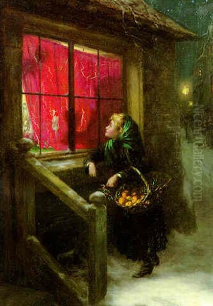 Out In The Cold Oil Painting by Augustus Edwin Mulready