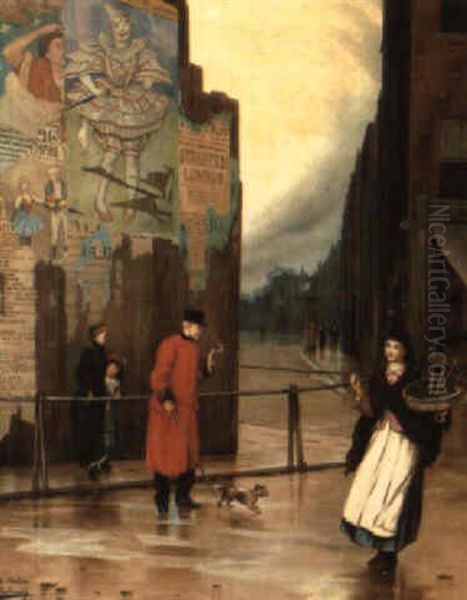 Outside Chelsea After Rain Oil Painting by Augustus Edwin Mulready