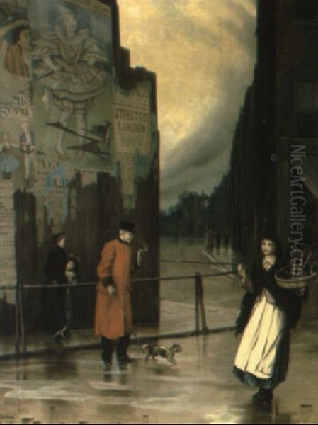 Outside Chelsea Oil Painting by Augustus Edwin Mulready