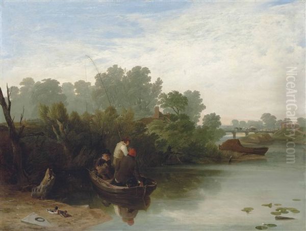 Boys Fishing Oil Painting by William Mulready