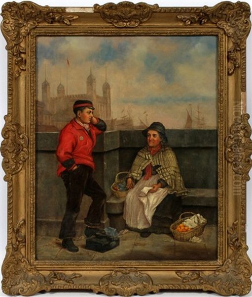 Street Scene Oil Painting by William Mulready