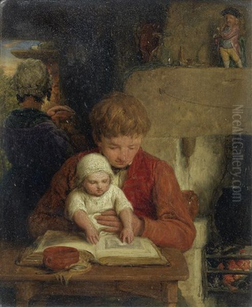 Rustic Happiness Oil Painting by William Mulready