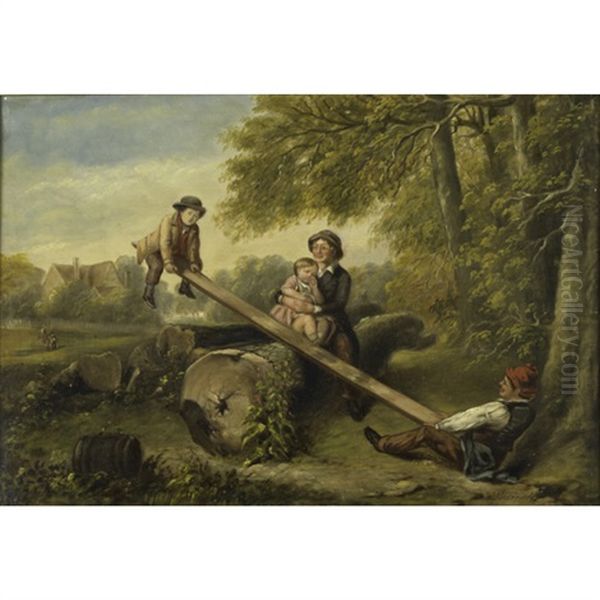 The See-saw Oil Painting by William Mulready