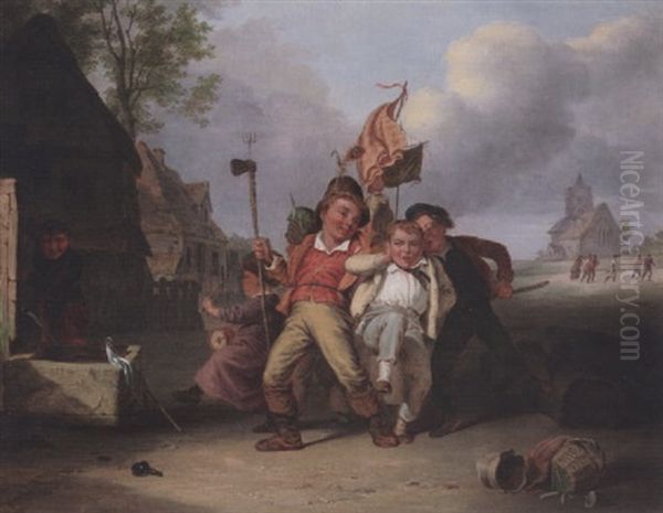 The Press Gang Oil Painting by William Mulready