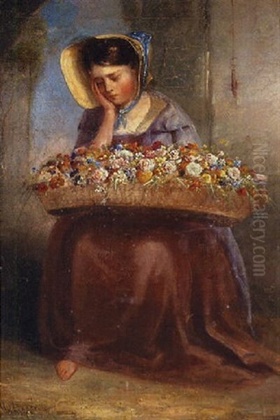 The Posy Seller Oil Painting by William Mulready