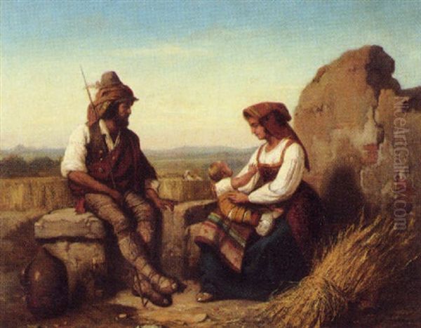 Die Heilige Familie Auf Der Flucht Nach Agypten Oil Painting by William Mulready