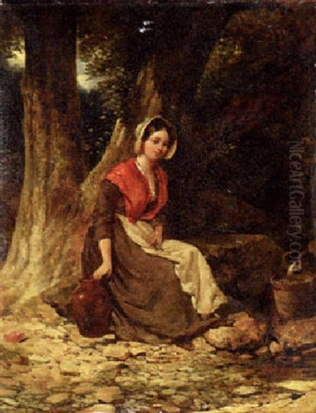 At The Spring Oil Painting by William Mulready