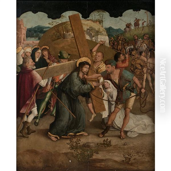 La Montee Au Calvaire Oil Painting by Hans Multscher