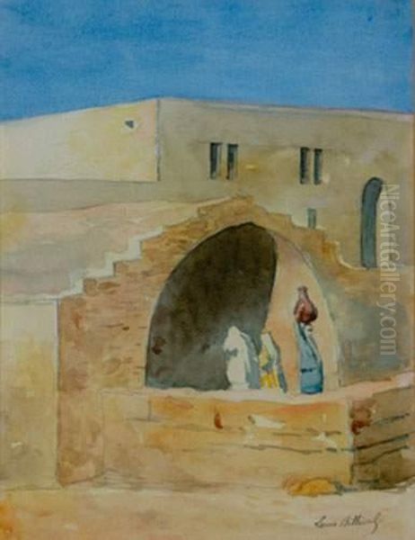 Nazareth ; Fontaine De La Vierge (palestine) Oil Painting by Louis Victor Marie Billiard