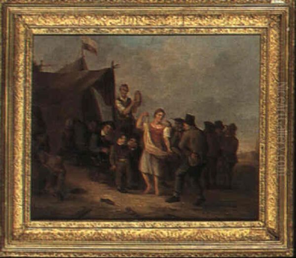 Dancing A Jig Oil Painting by John George Mulvany