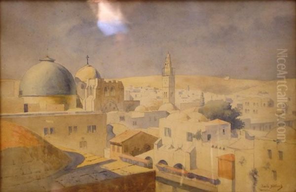 Vue De Jerusalem Oil Painting by Louis Victor Marie Billiard