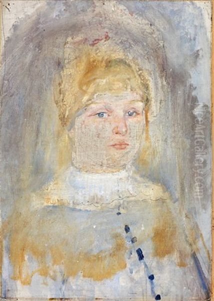 Dagny Konow Oil Painting by Edvard Munch