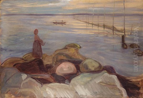 Bord De Mer Oil Painting by Edvard Munch