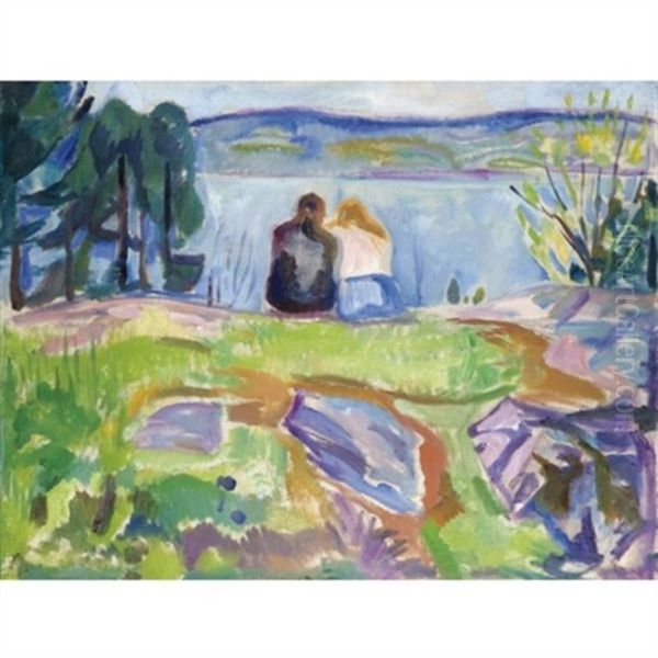 Springtime Oil Painting by Edvard Munch