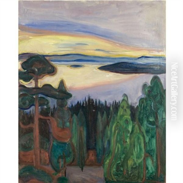 View From Nordstrand Oil Painting by Edvard Munch