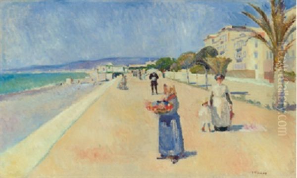 La Promenade Des Anglais, Nice Oil Painting by Edvard Munch