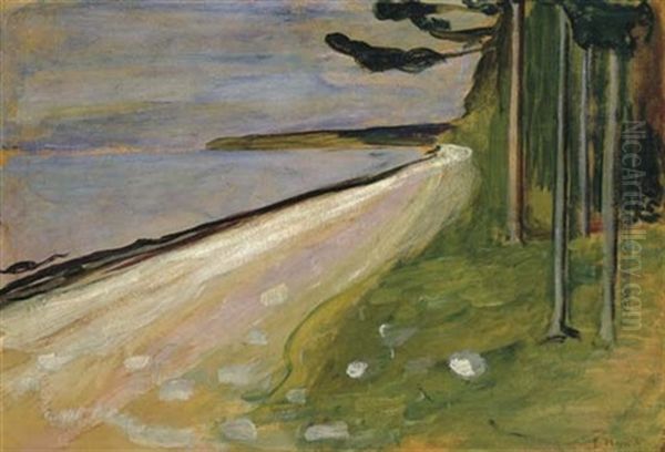 Uferlandschaft Bei Aasgaardstrand Oil Painting by Edvard Munch