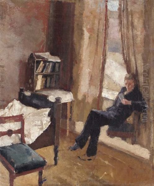 Peter Andreas Leser (peter Andreas Reading) Oil Painting by Edvard Munch