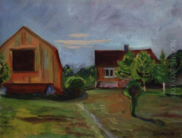 Edvard Munchs Hus Og Atelier I Asgardstrand Oil Painting by Edvard Munch