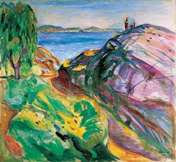 Sommer Ved Kysten, Krager Oil Painting by Edvard Munch