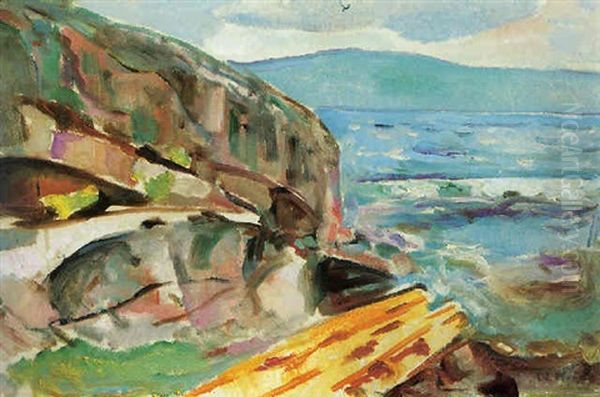 Caostline From Hvitsten Oil Painting by Edvard Munch