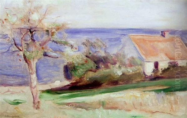 Morton Dammen's House, Near Asgardstrand Oil Painting by Edvard Munch