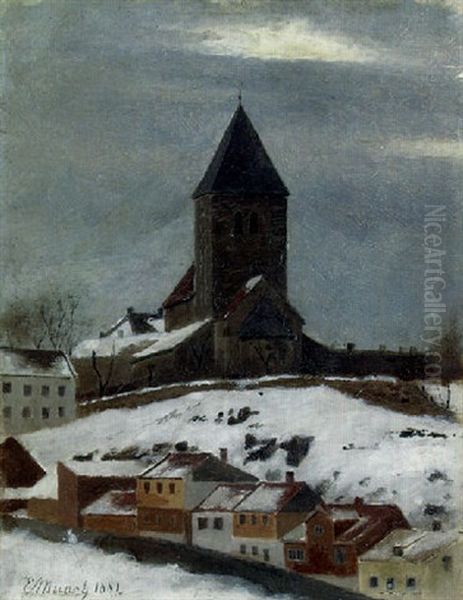 Alte Acker Kirche Oil Painting by Edvard Munch