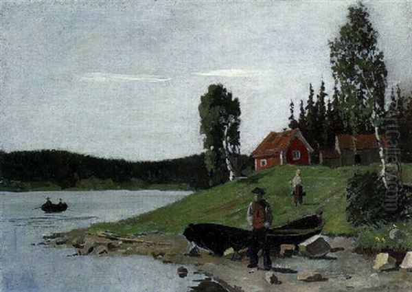 Seelandschaft (maridalsvannet?) Oil Painting by Edvard Munch