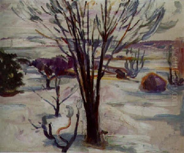 Winterlandschaft In Jeloya Oil Painting by Edvard Munch