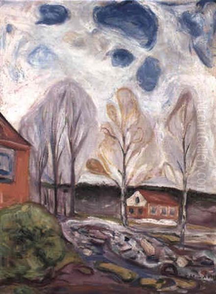 Fruhjahr Asgarstrand Oil Painting by Edvard Munch