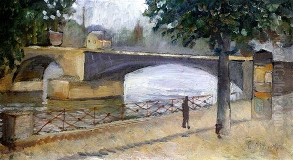 Vue De La Seine A St. Cloud Oil Painting by Edvard Munch