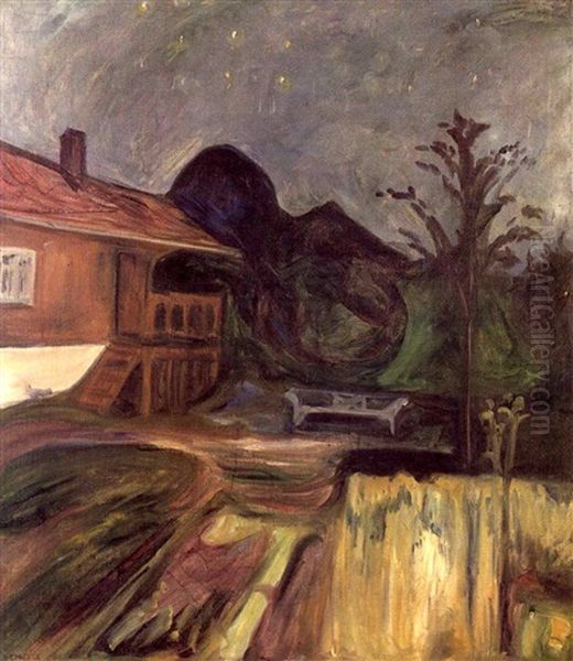 Aasgaardstrand, The Artist's House Oil Painting by Edvard Munch