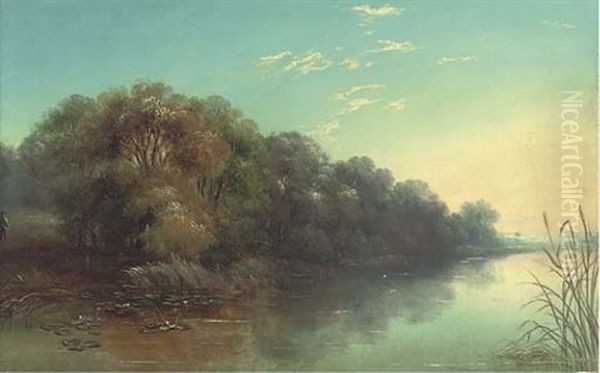 The Thames, Near Laleham Oil Painting by John Mundell