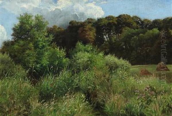 Summer's Day In The Meadow Oil Painting by Emilie (Caroline E.) Mundt