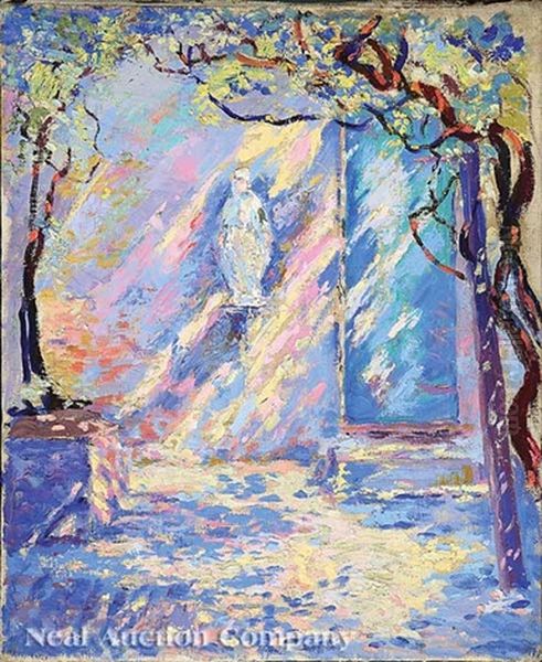 Shrine Of The Virgin - Afternoon Sunlight Oil Painting by Anne Wells Munger