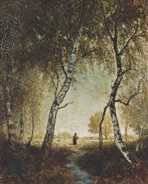 A Peasant In A Forest Clearing by Gilbert Munger