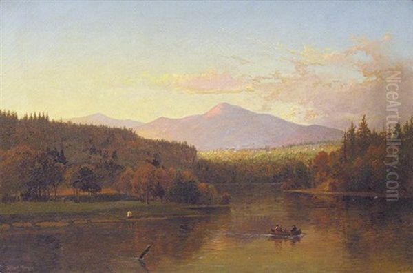 Canoeing On The River Oil Painting by Gilbert Munger