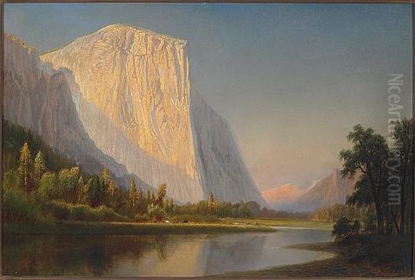 A Small Encampment, El Capitan, In Yosemite Valley Oil Painting by Gilbert Munger