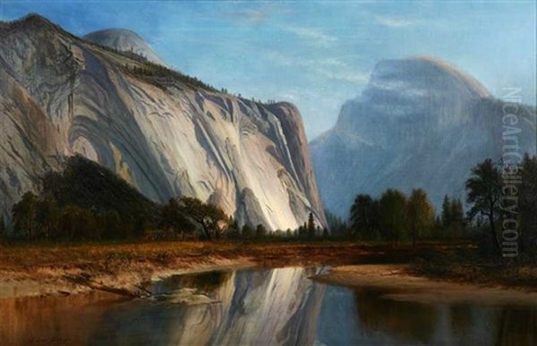 Landscape - Half Dome Yosemite Oil Painting by Gilbert Munger