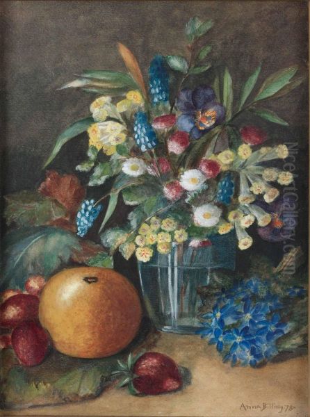 Stilleben Med Blommor Och Frukter Oil Painting by Anna Svenborg Billing