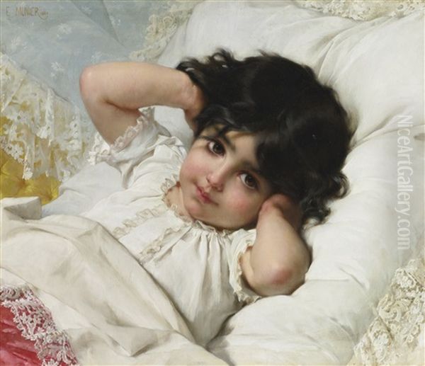 Portrait Of Marie-louise Oil Painting by Emile Munier