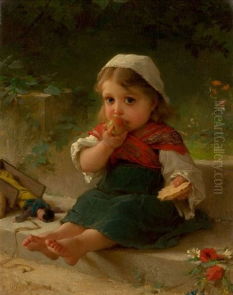 Portrait Of A Child Oil Painting by Emile Munier