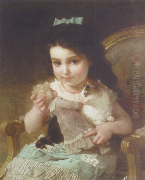 La Petite Fille Oil Painting by Emile Munier