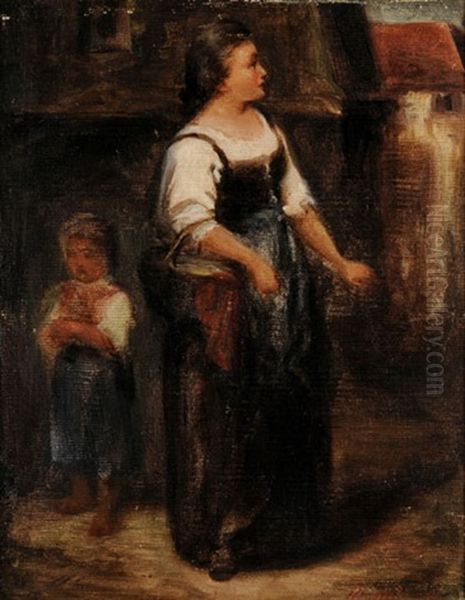 Mutter Mit Kind Oil Painting by Mihaly Munkacsy