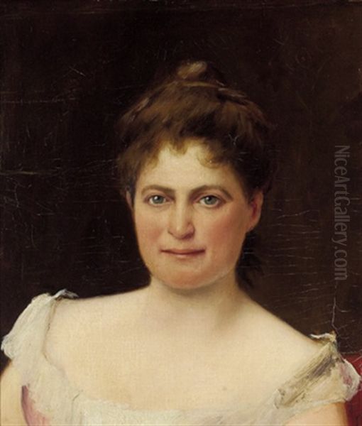 Portrait Einer Dame Oil Painting by Mihaly Munkacsy