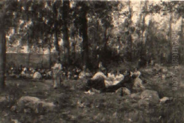 The Picnic Oil Painting by Mihaly Munkacsy